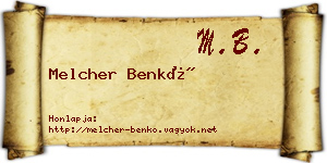 Melcher Benkő névjegykártya